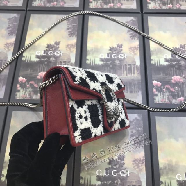 Gucci包 古馳女包 476432黑底花 Gucci超小型包 Gucci鏈條斜挎包 Gucci小手包  gudj1226